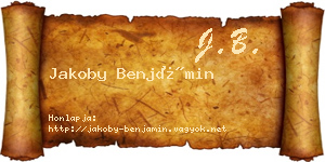 Jakoby Benjámin névjegykártya